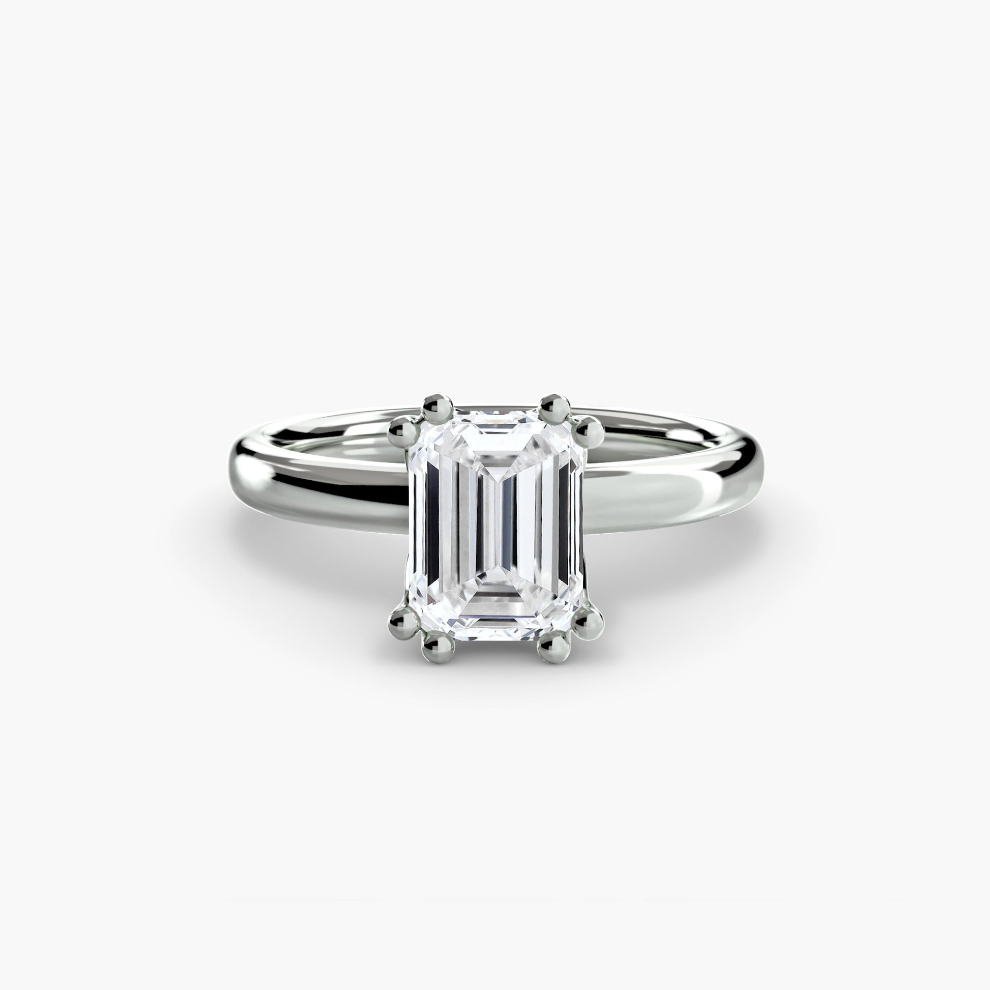 Infinity Solitaire Ring - Emerald White Gold