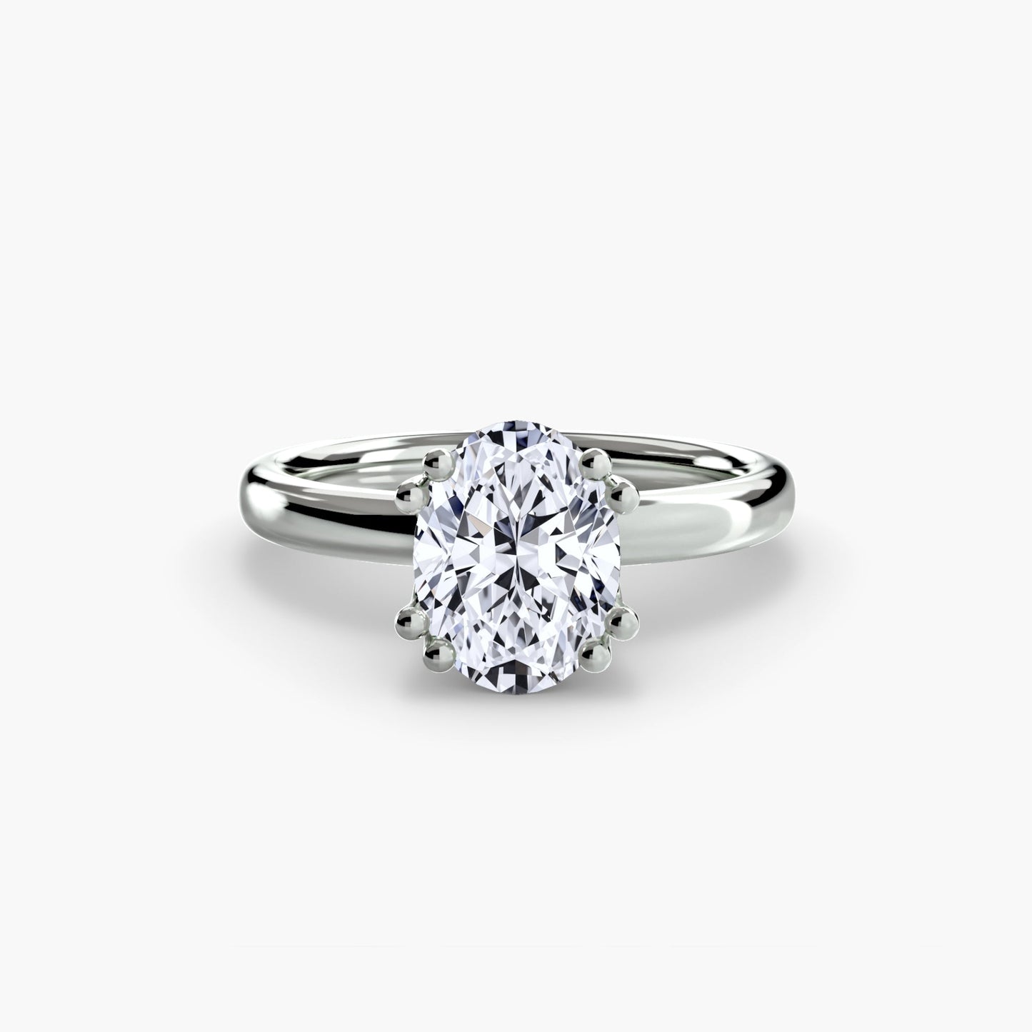 Infinity Solitaire Ring - Oval White Gold