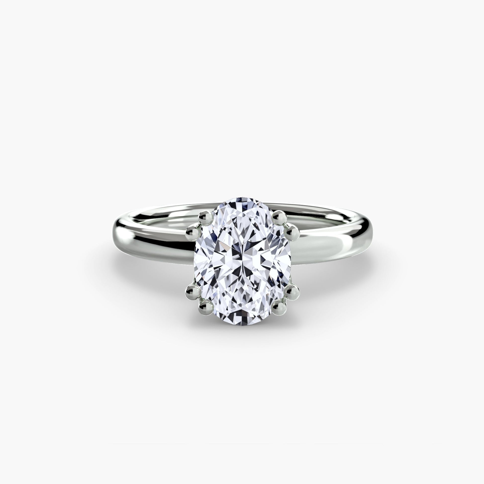Infinity Solitaire Ring - Oval White Gold