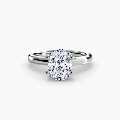 Infinity Solitaire Ring - Oval White Gold