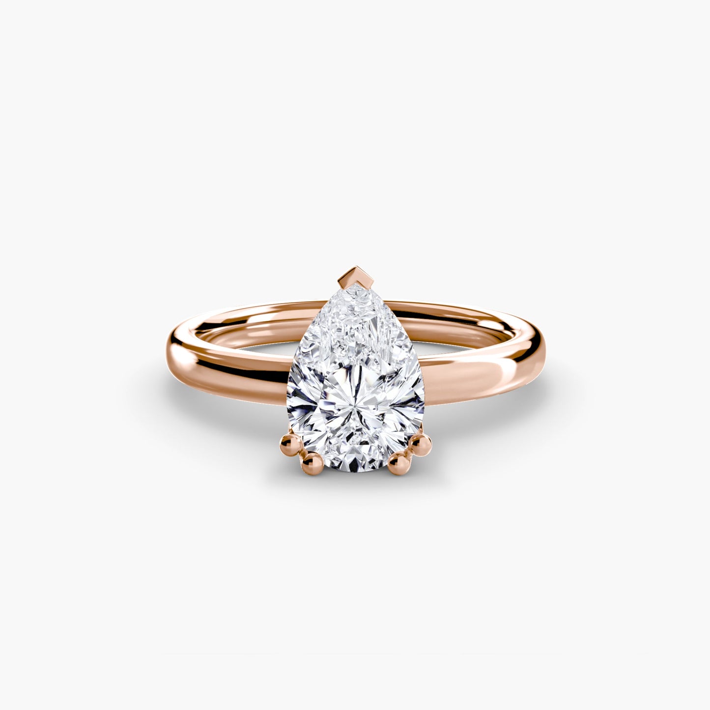 Infinity Solitaire Ring - Pear Rose Gold