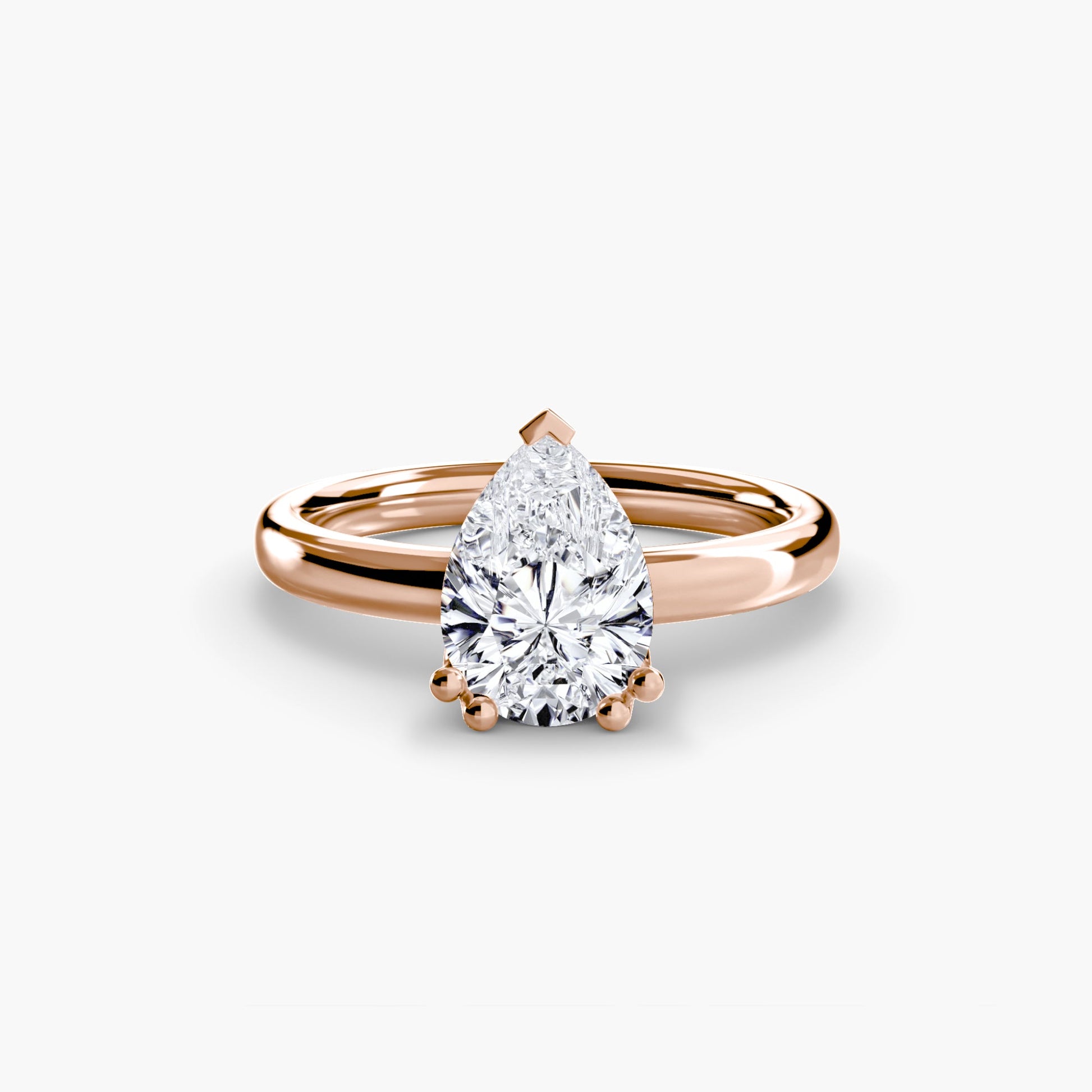 Infinity Solitaire Ring - Pear Rose Gold