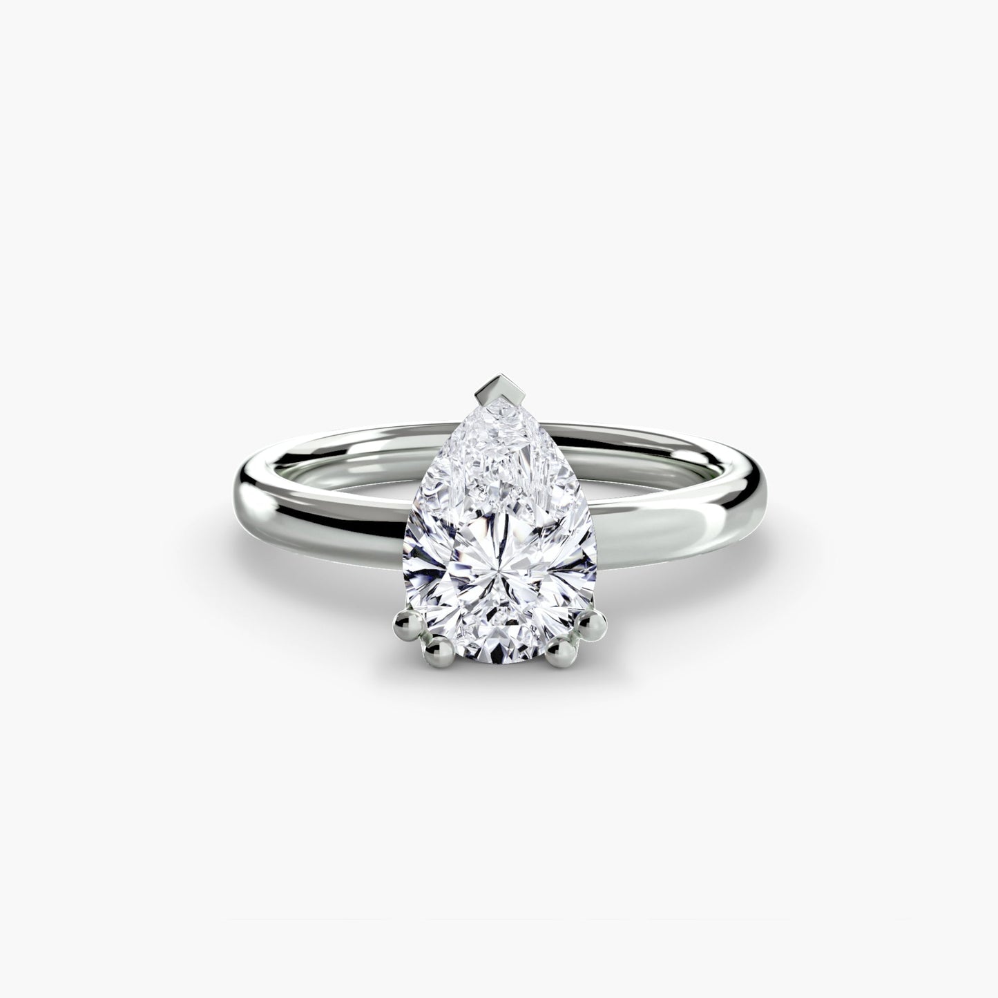 Infinity Solitaire Ring - Pear White Gold