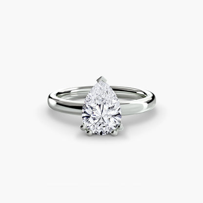 Infinity Solitaire Ring - Pear White Gold