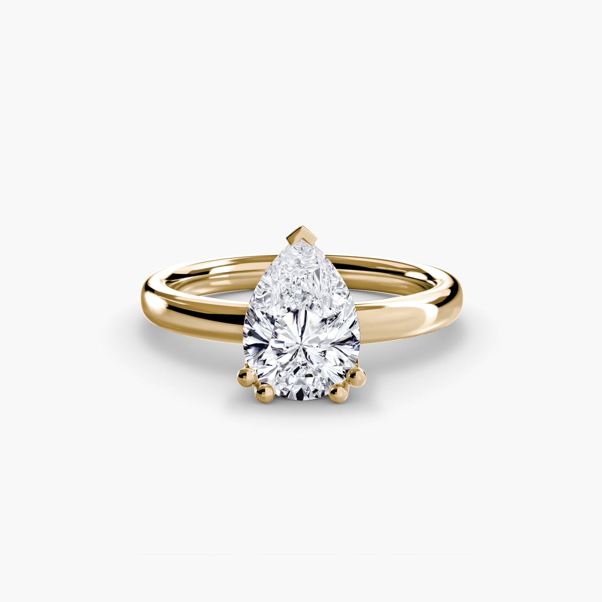 Infinity Solitaire Ring - Pear Yellow Gold