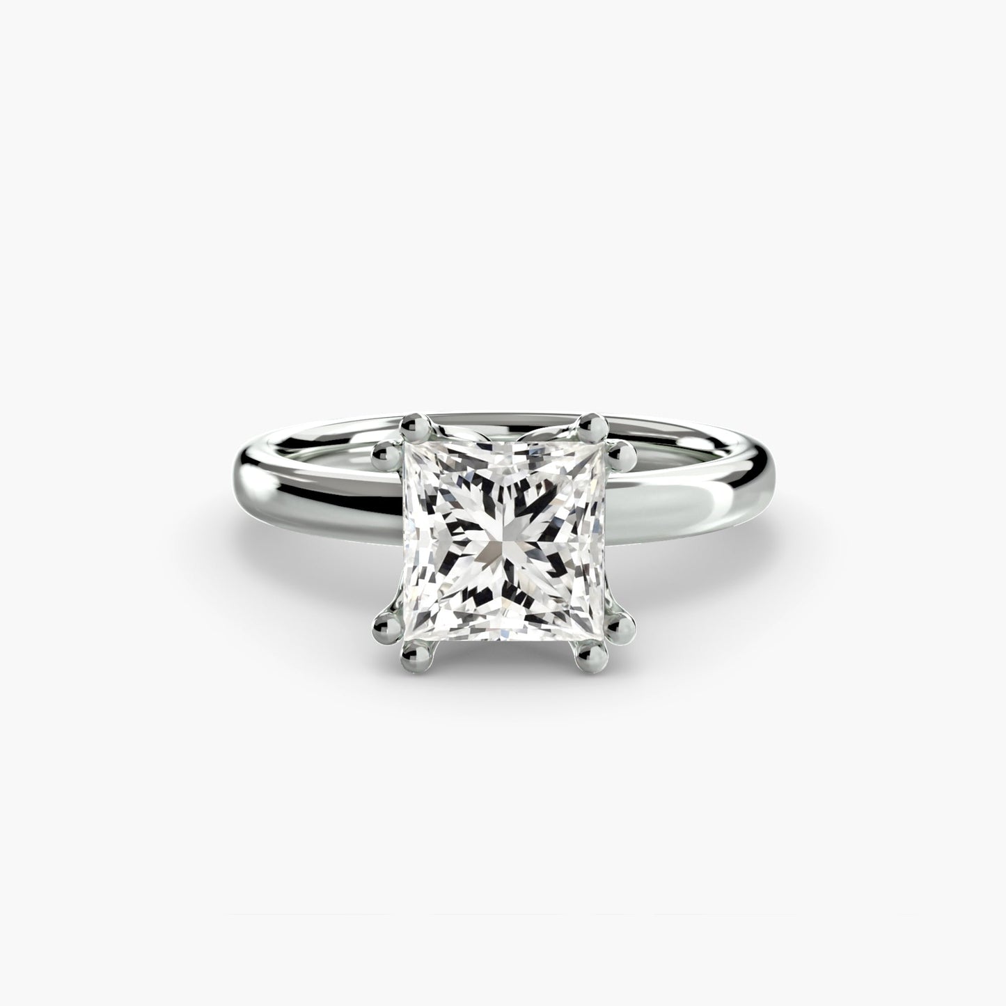 Infinity Solitaire Ring - Princess White Gold