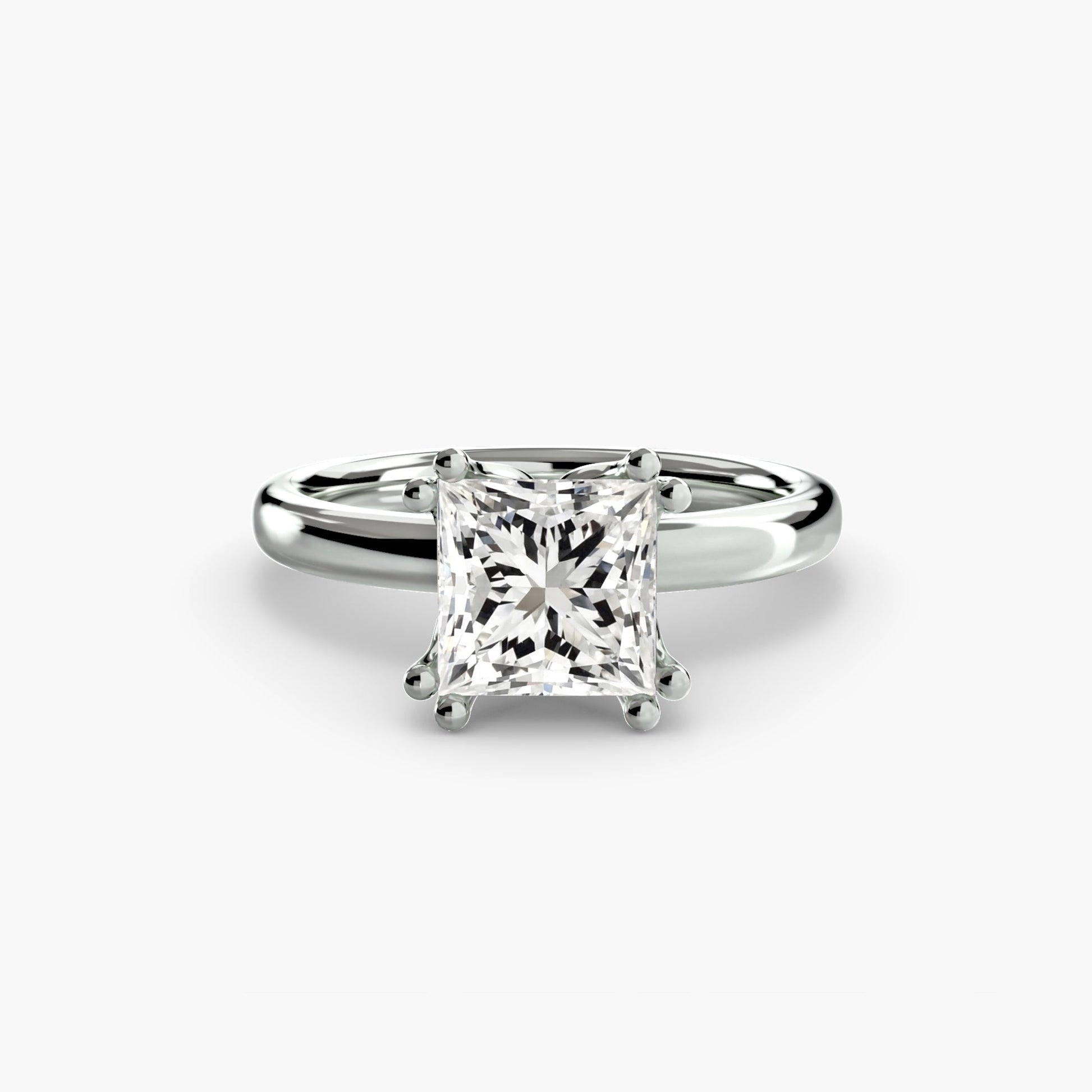 Infinity Solitaire Ring - Princess White Gold