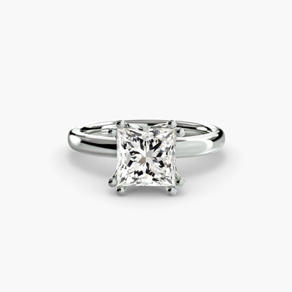 Infinity Solitaire Ring - Princess White Gold