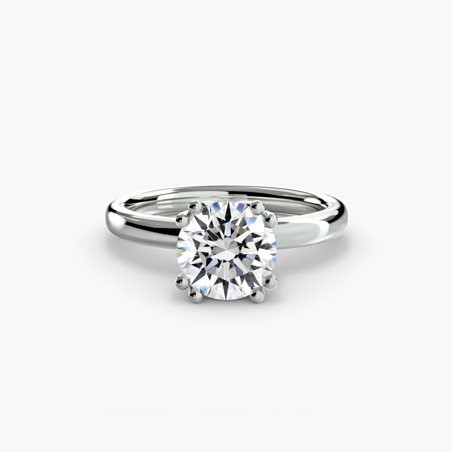 Infinity Solitaire Ring - Round White Gold top view
