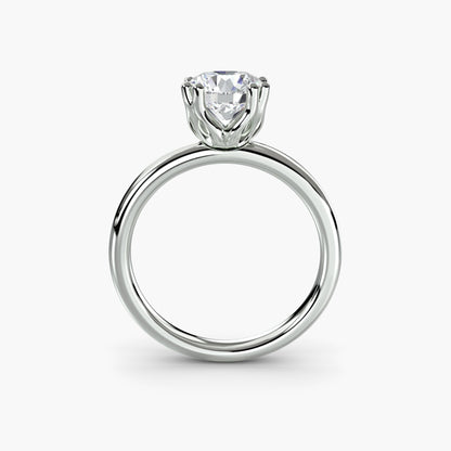 Infinity Solitaire Ring - Round White Gold