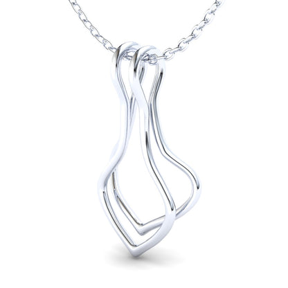 Ring Holder Double Wire Pendant - 925 Silver