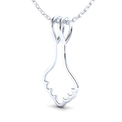 Ring Holder Arched Pendant - 9ct White Gold