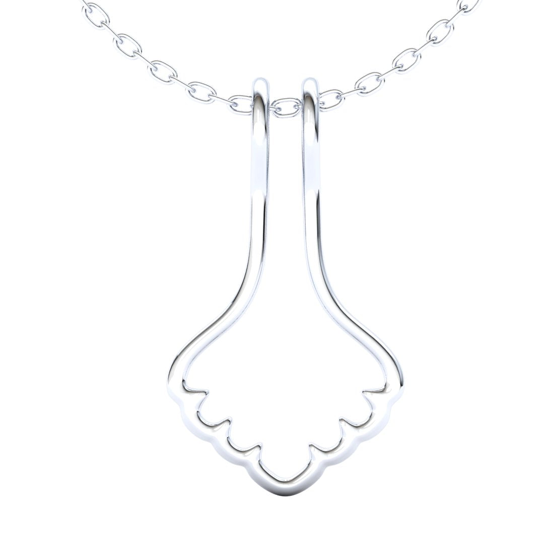 Ring Holder Arched Pendant - 9ct White Gold