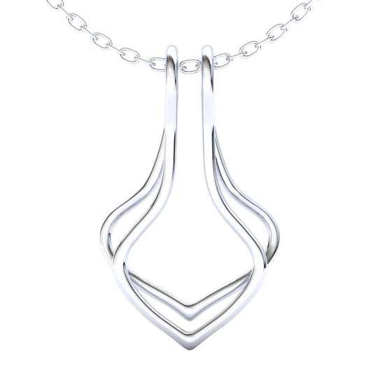 Ring Holder Double Wire Pendant - 925 Silver