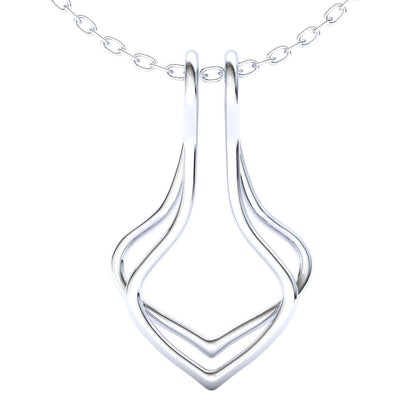 Ring Holder Double Wire Pendant - 9ct White Gold