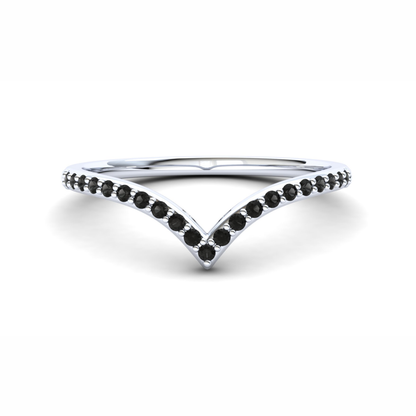 Heather Eternity Ring: 925 Silver with Black Stones