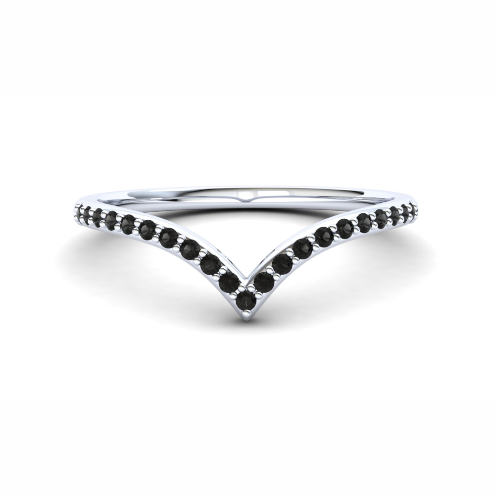 Heather Eternity Ring: 9ct White Gold with Black Stones