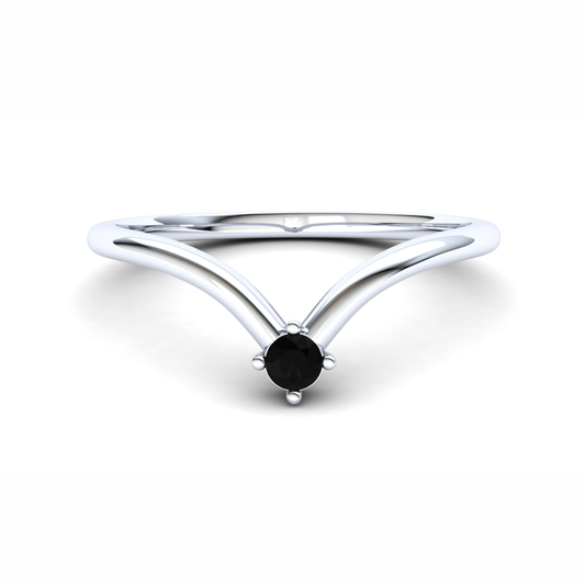 Primrose Eternity Ring: 9ct White Gold with Black Stones