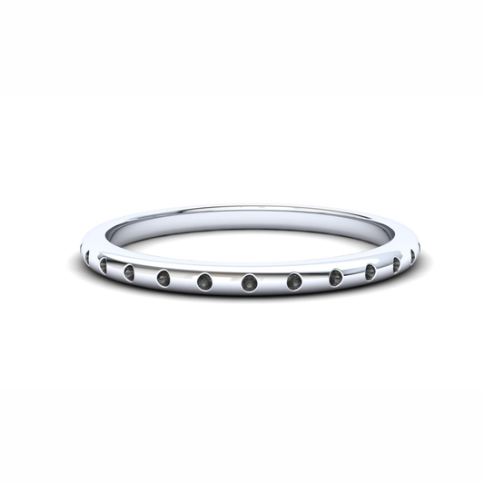 Wisteria Eternity Ring: 925 Silver with Black Stones