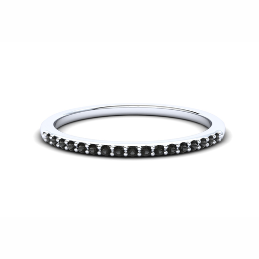 Hazel Eternity Ring: 9ct White Gold with Black Stones