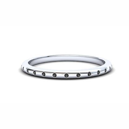 Wisteria Eternity Ring: 9ct White Gold with Black Stones