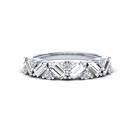 Lily Eternity Ring: 925 Silver with White Stones