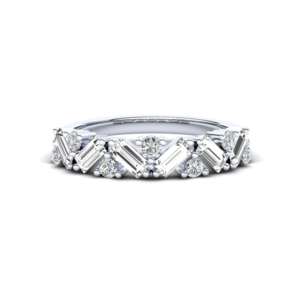 Lily Eternity Ring: 9ct White Gold with White Stones