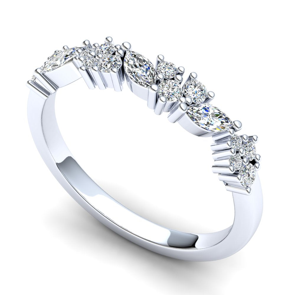 Bluebell Eternity Ring: 925 Silver with White Stones