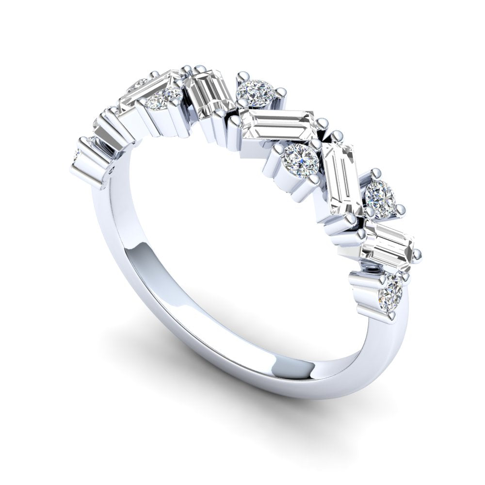 Lily Eternity Ring: 9ct White Gold with White Stones