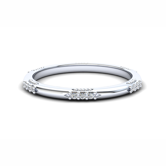 Orchid Eternity Ring: 9ct White Gold with White Stones