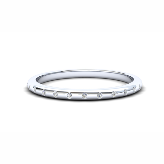 Wisteria Eternity Ring: 925 Silver with White Stones