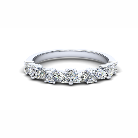 Violet Eternity Ring: 925 Silver with White Stones