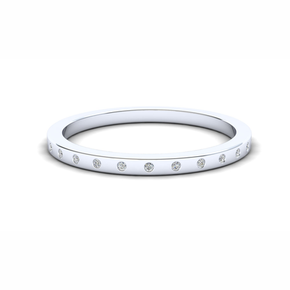 Petunia Eternity Ring: 925 Silver with White Stones