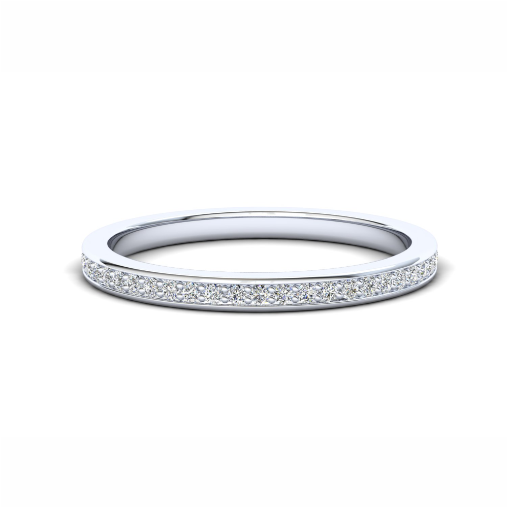 Bluestem Eternity Ring: 925 Silver with White Stones