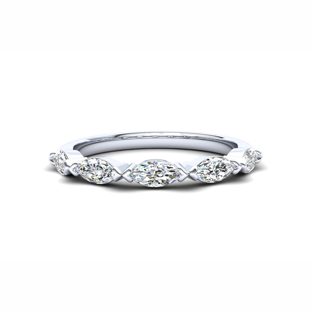 Jasmine Eternity Ring: 9ct White Gold with White Stones