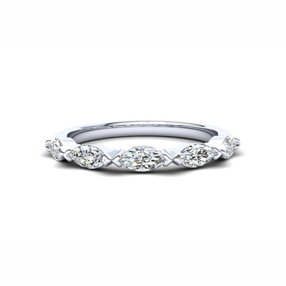 Jasmine Eternity Ring: 9ct White Gold with White Stones