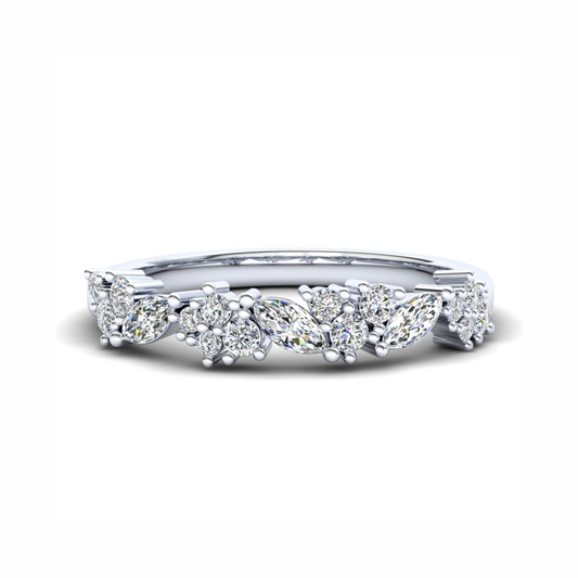 Bluebell Eternity Ring: 925 Silver with White Stones