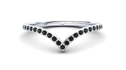 9ct Gold Heather Stack Ring - Black Stones