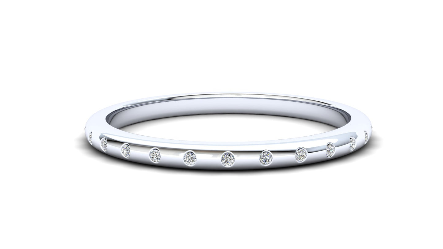 9ct Gold Wisteria Stack Ring - White Stones