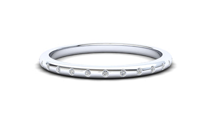 9ct Gold Wisteria Stack Ring - White Stones