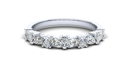 9ct Gold Violet Stack Ring - White Stones