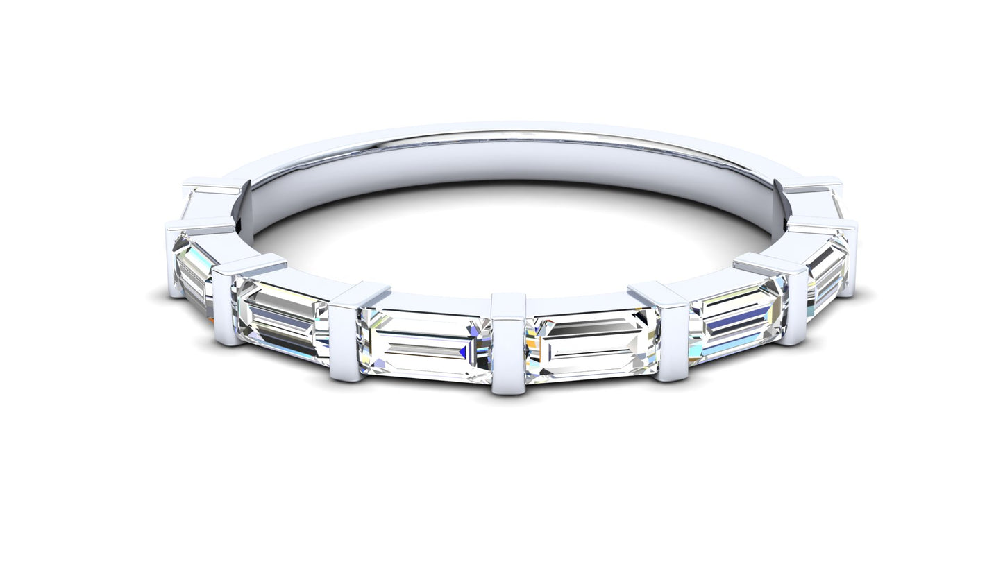 9ct Gold Sweetpea Stack Ring - White Stones