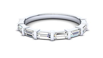 9ct Gold Sweetpea Stack Ring - White Stones