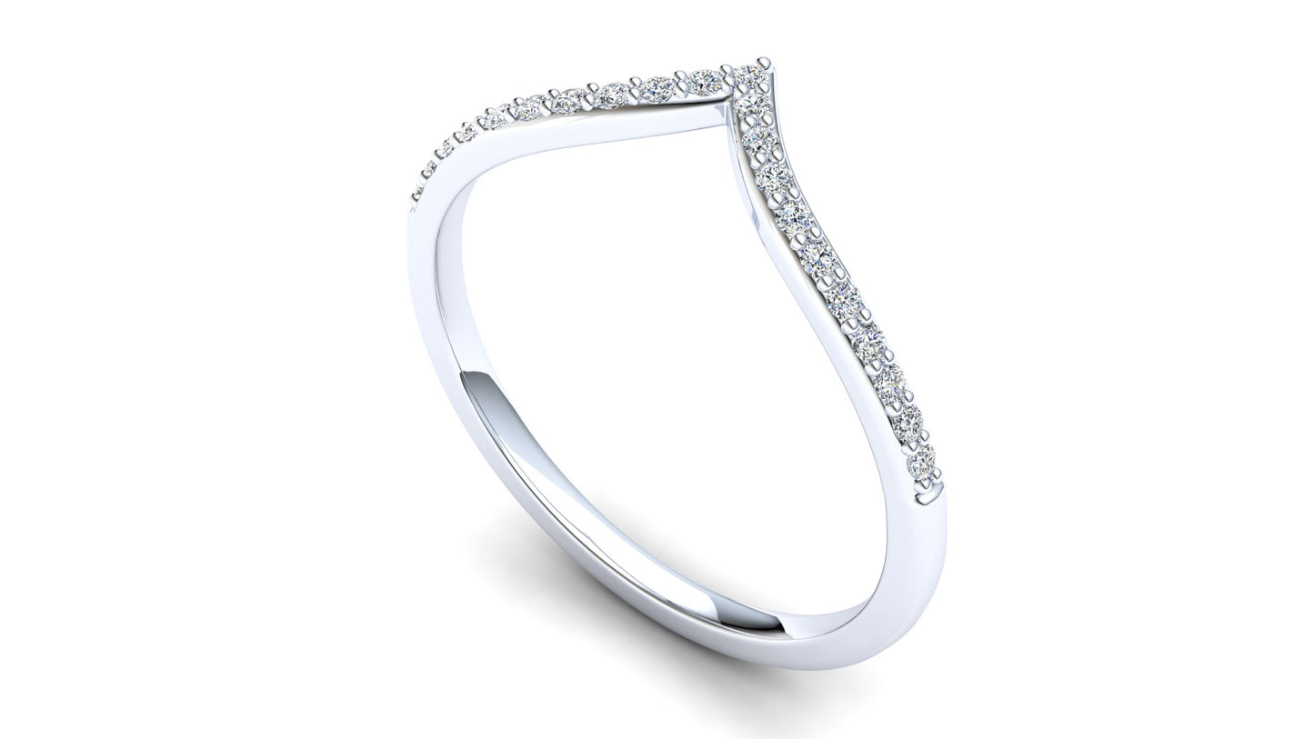 9ct Gold Heather Stack Ring - White Stones