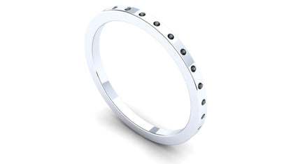 Petunia Eternity Ring: 9ct White Gold with Black Stones