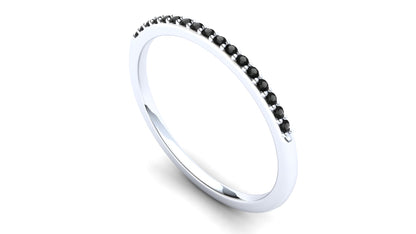 Hazel Eternity Ring: 925 Silver with Black Stones