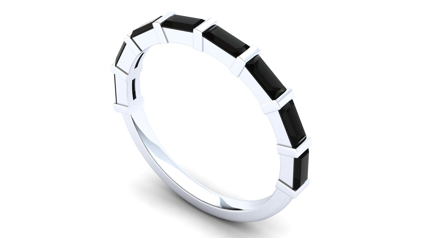 Sweetpea Eternity Ring: 9ct White Gold with Black Stones