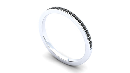Bluestem Eternity Ring: 925 Silver with Black Stones