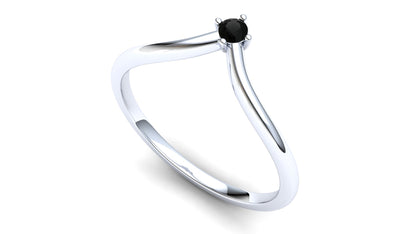 Primrose Eternity Ring: 9ct White Gold with Black Stones