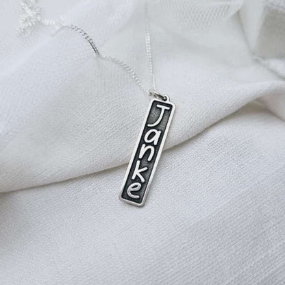 Engraved Bar Name Pendant